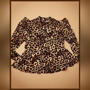 NWOT Leopard Peplum Top